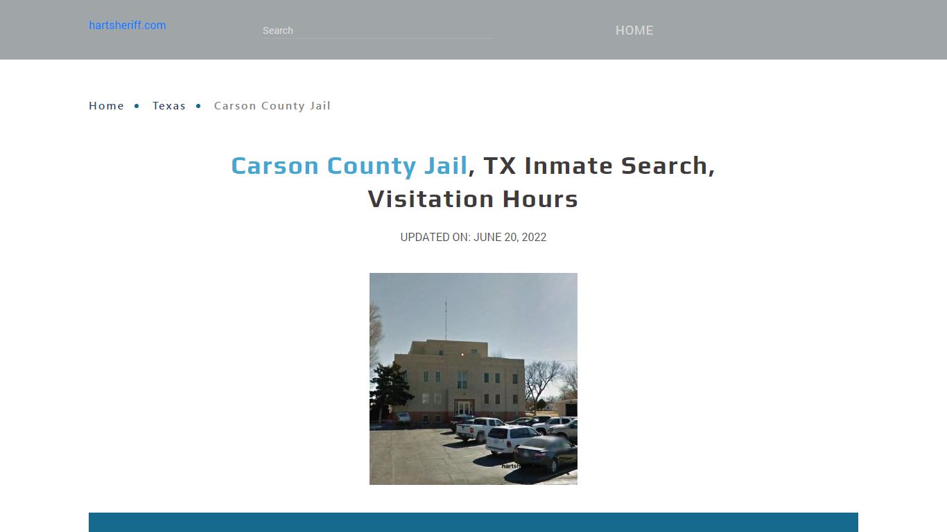 Carson County Jail, TX Inmate Search, Visitation Hours